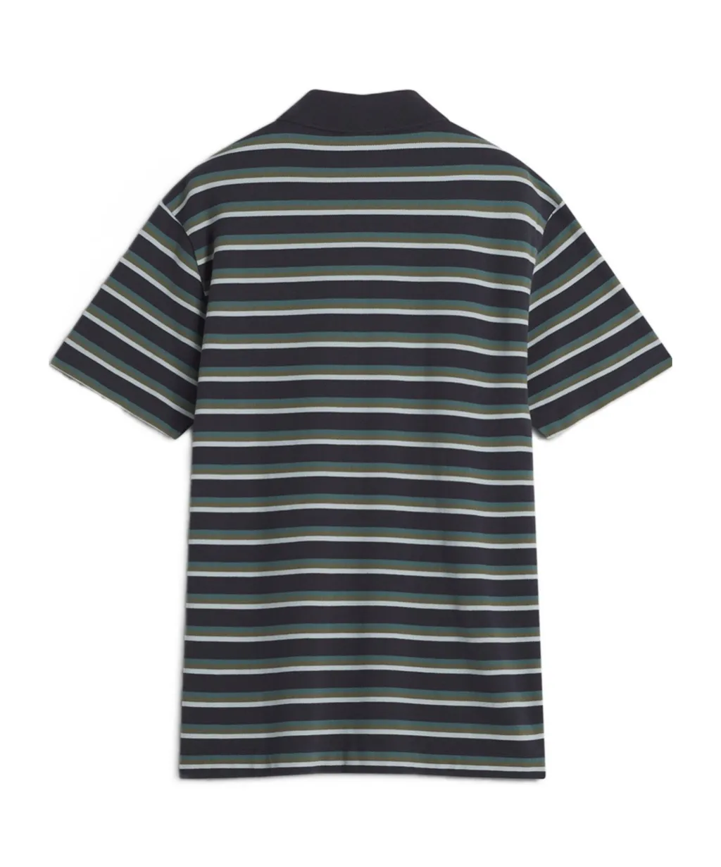Profile Fox Patch Striped Polo Shirt