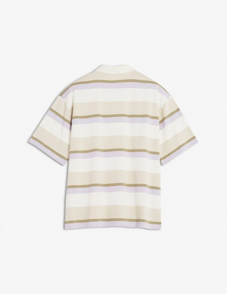 Striped Ss Oversize Polo Shirt