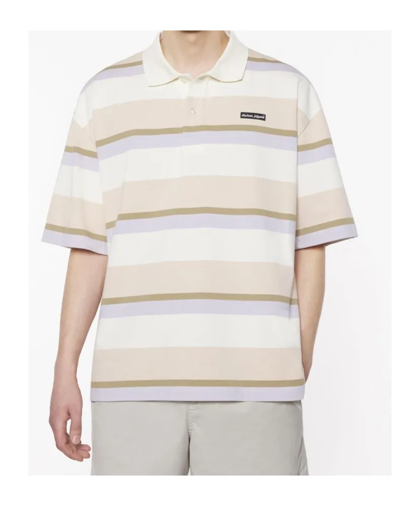 Striped Ss Oversize Polo Shirt