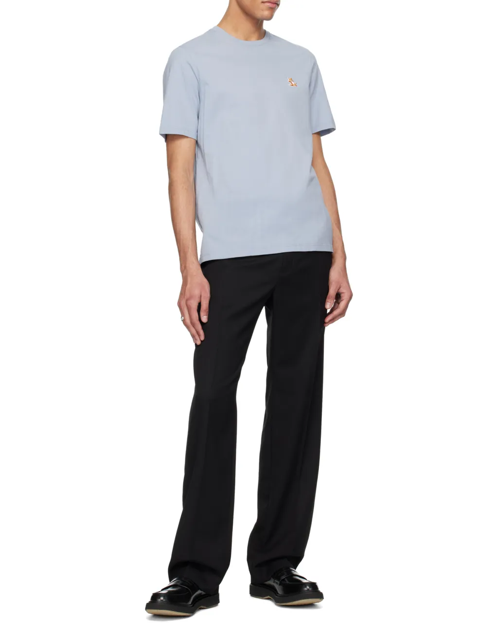 Chillax Fox Patch Crewneck T-Shirt