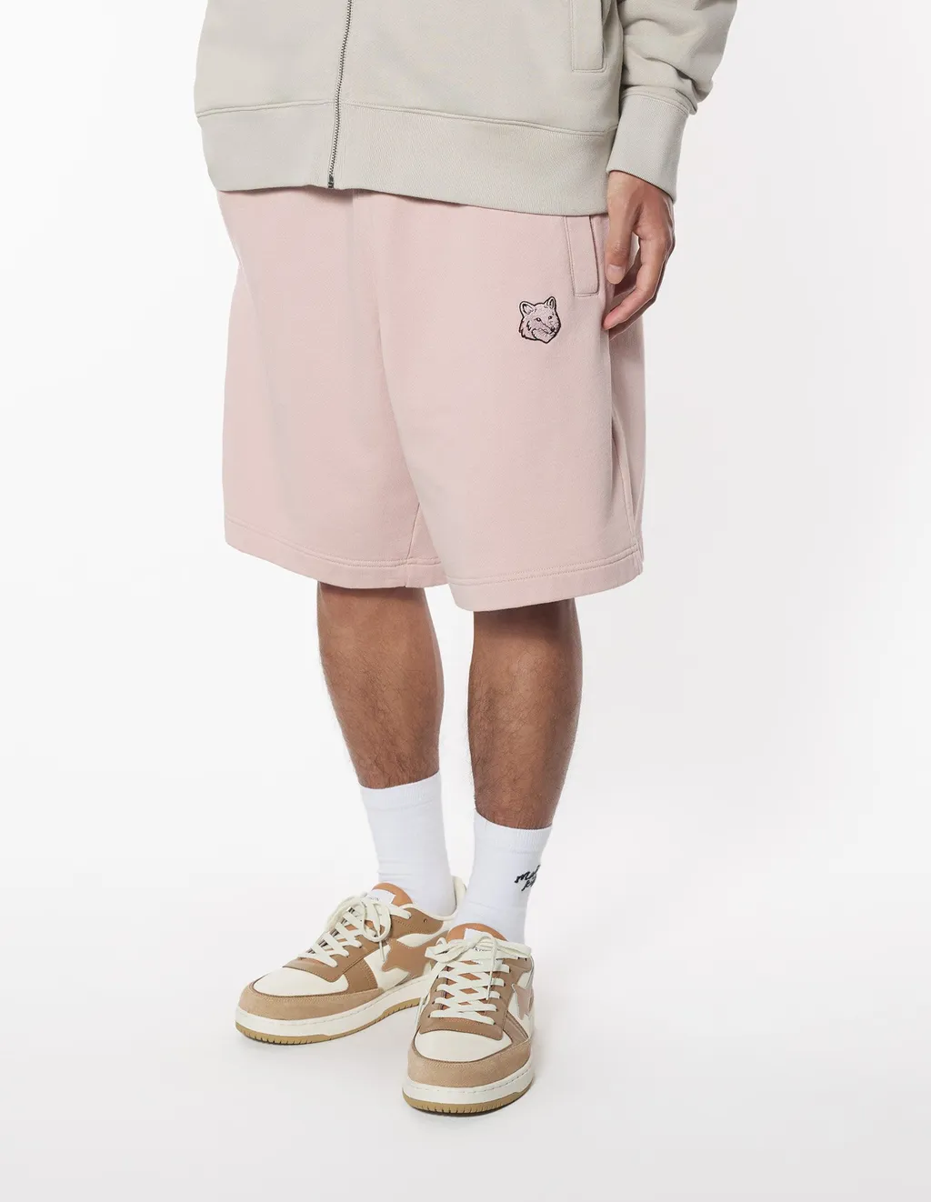 Bold Fox Head Patch Drawstring Shorts