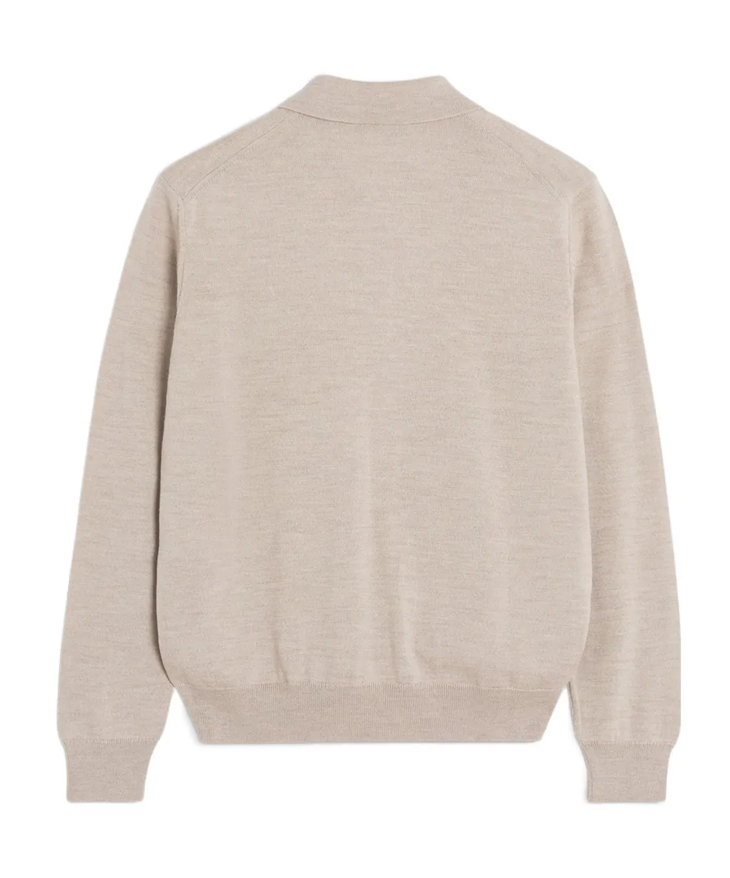 Fox Head Patch Fine-Knit Polo Shirt