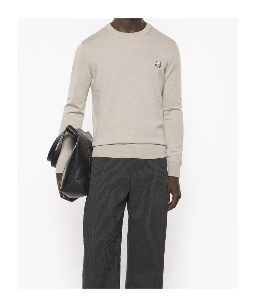 Bold Fox Head Patch Knitted Jumper