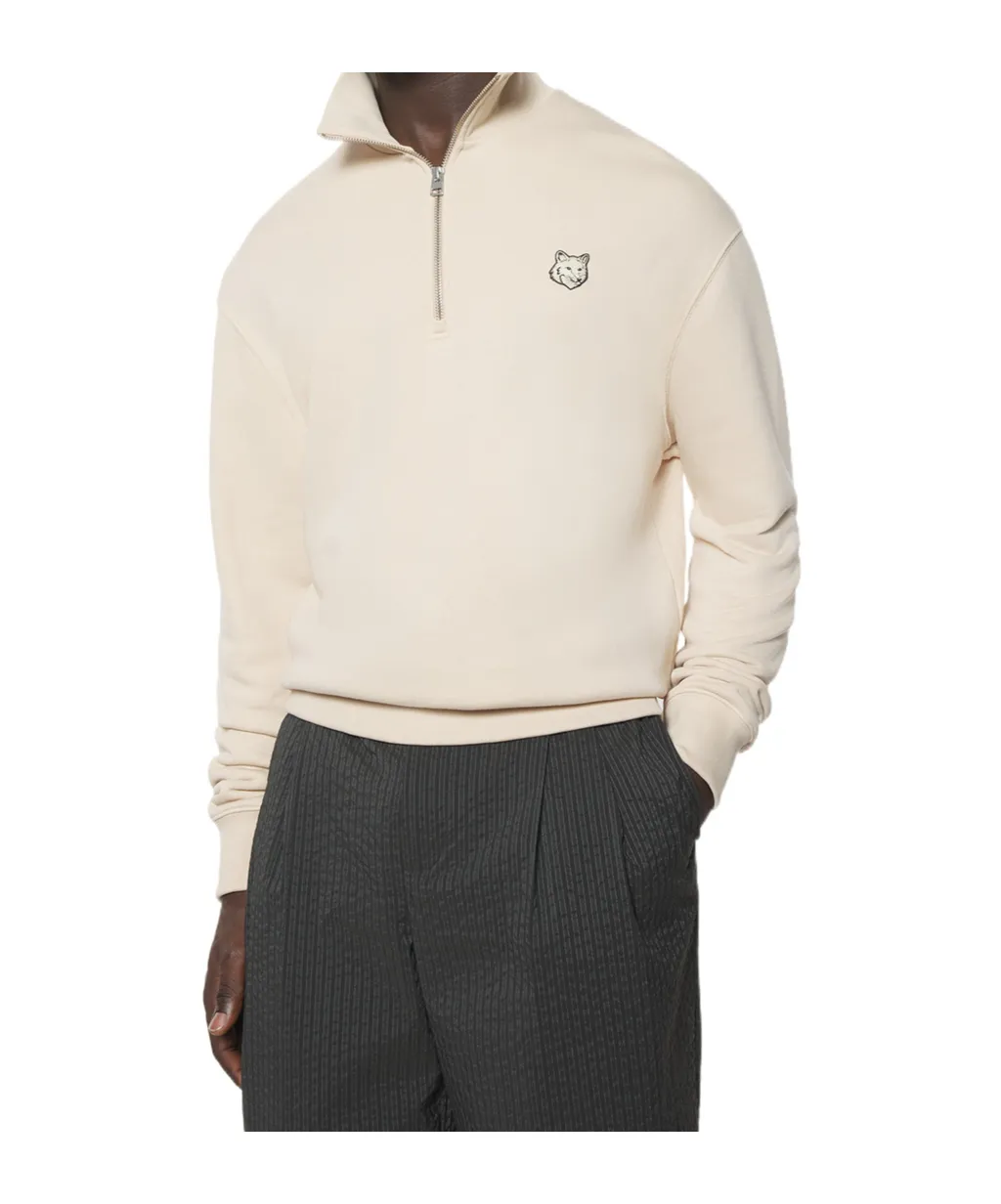 Bold Fox Head Patch Comfort Half Zipped Sweatshirt