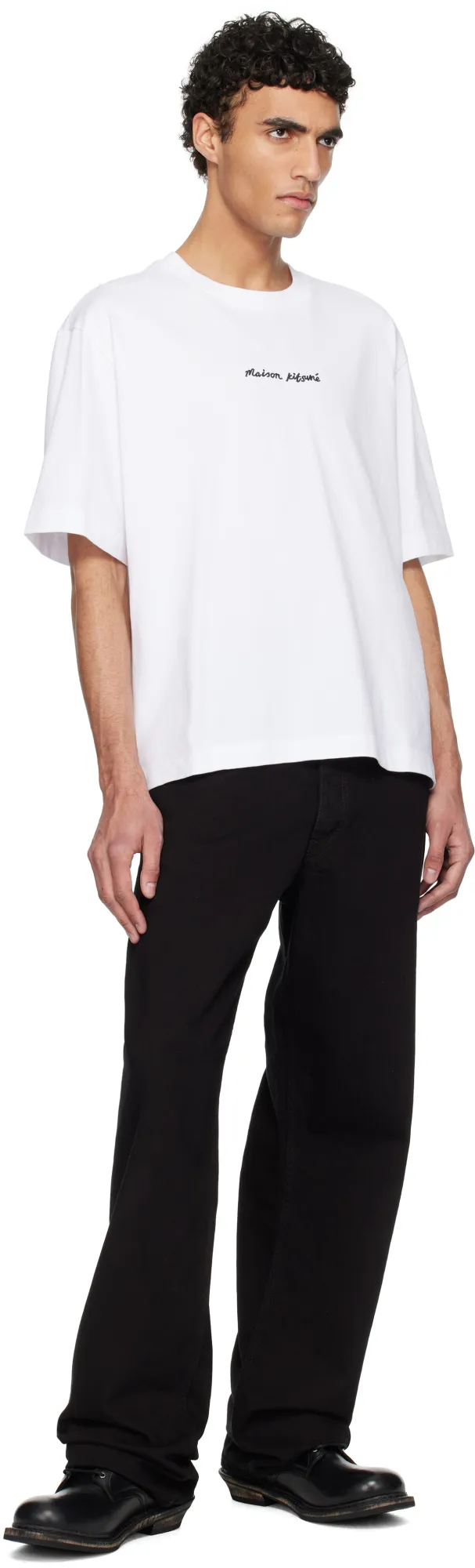 Line Handwriting Oversize Tee-Shirt