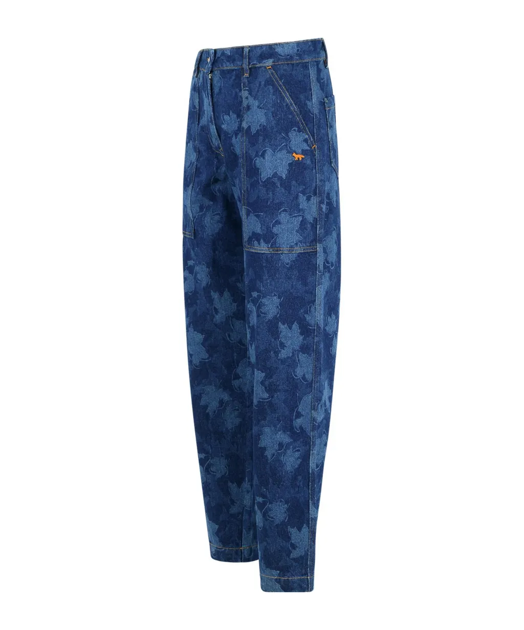 Pattern Baby Fox Embroidered Jeans