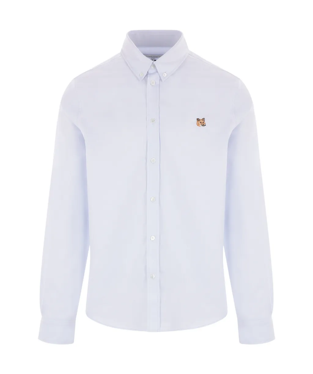 Fox Head Embroidered Long-Sleeved Shirt