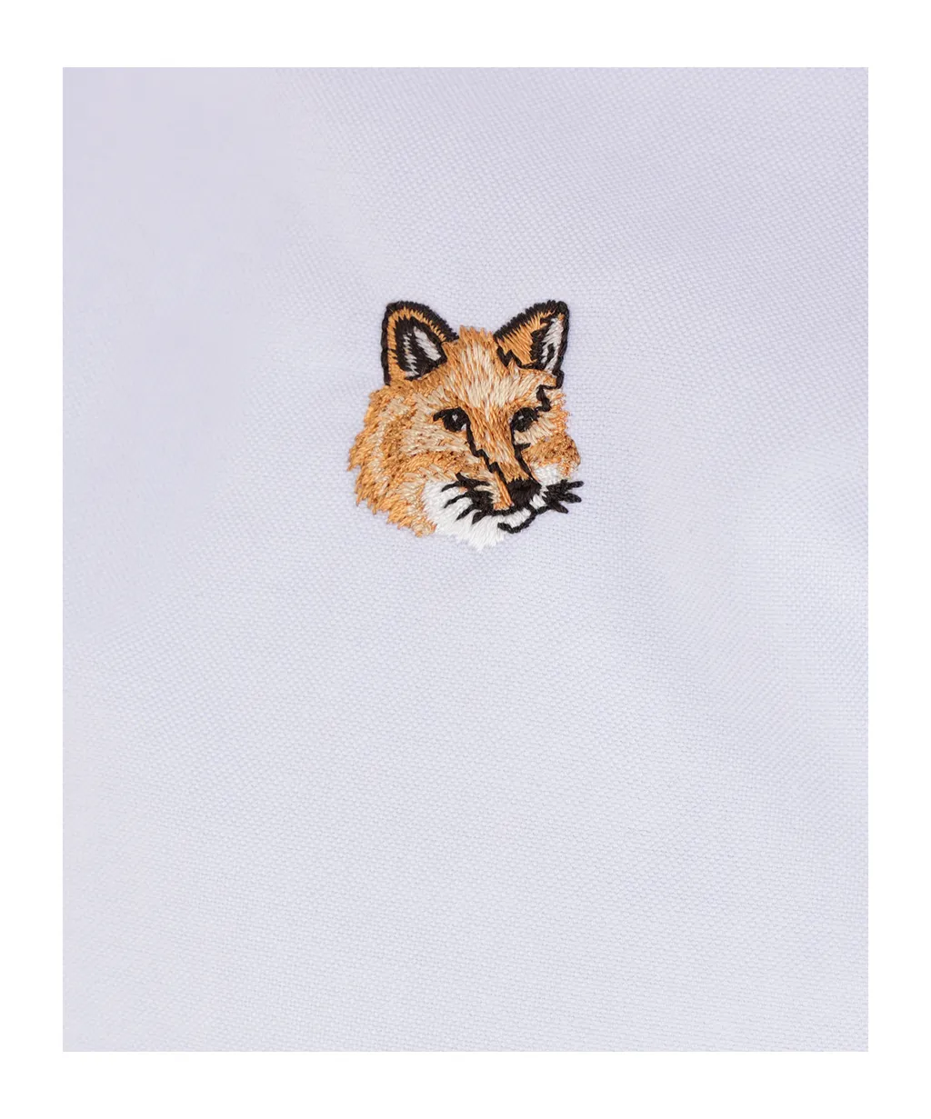 Fox Head Embroidered Long-Sleeved Shirt