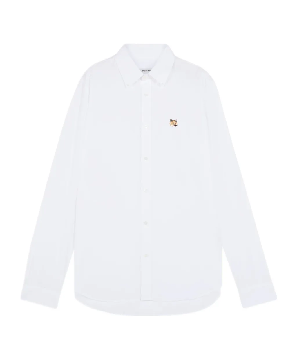 Fox Head Embroidered Long-Sleeved Shirt
