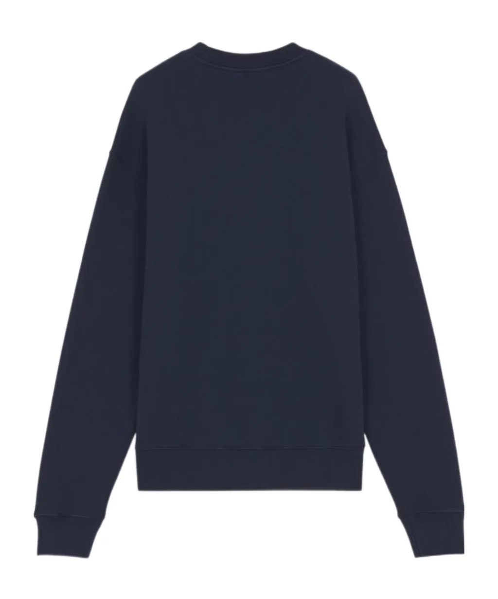 Handwriting Striped Crewneck Sweatshirt