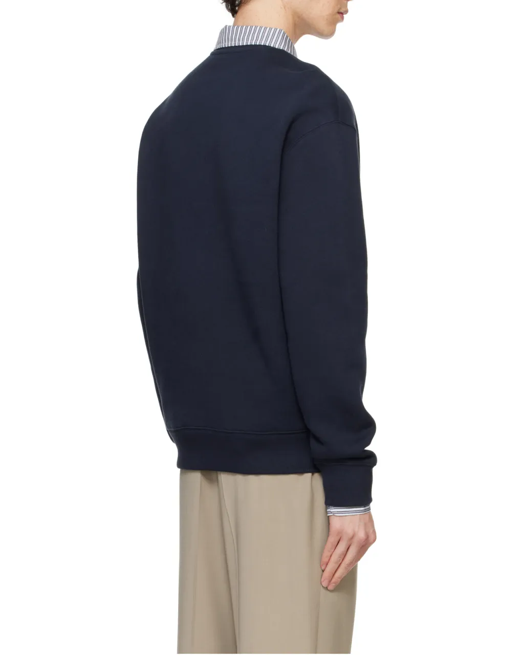 Handwriting Striped Crewneck Sweatshirt