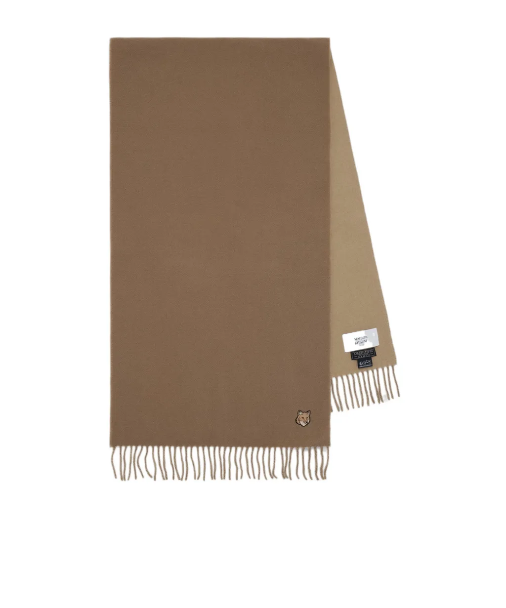 Bold Fox Head Patch Fringed Scarf