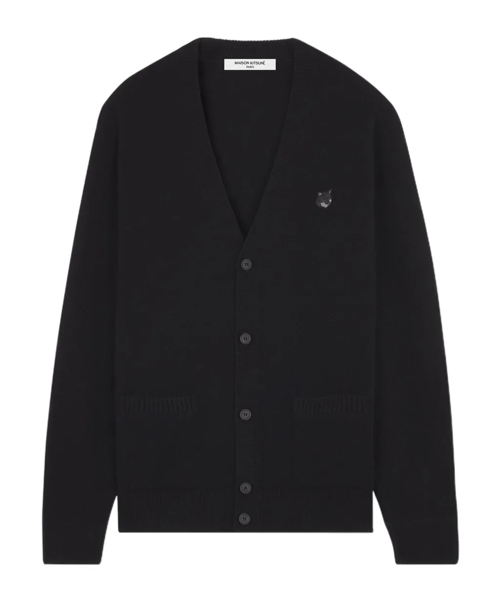 Bold Fox Head-Patch Button-Up Cardigan