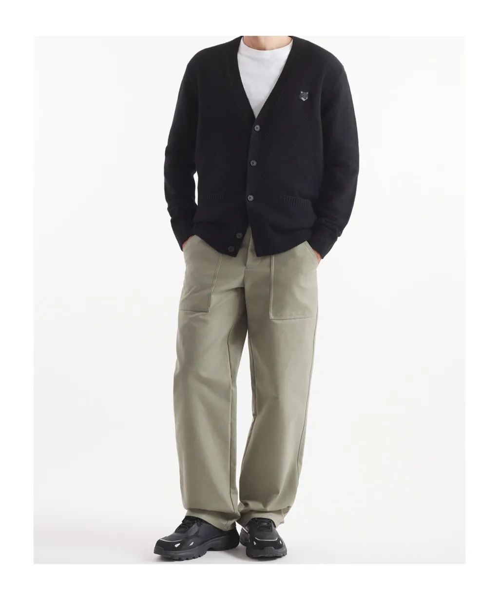 Bold Fox Head-Patch Button-Up Cardigan