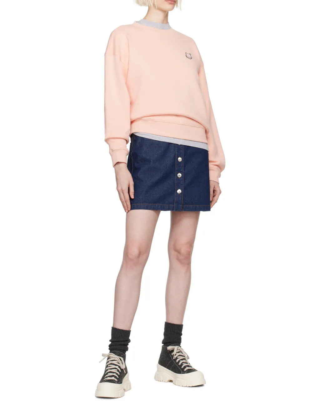 Bold Fox Head Patch Crewneck Sweatshirt