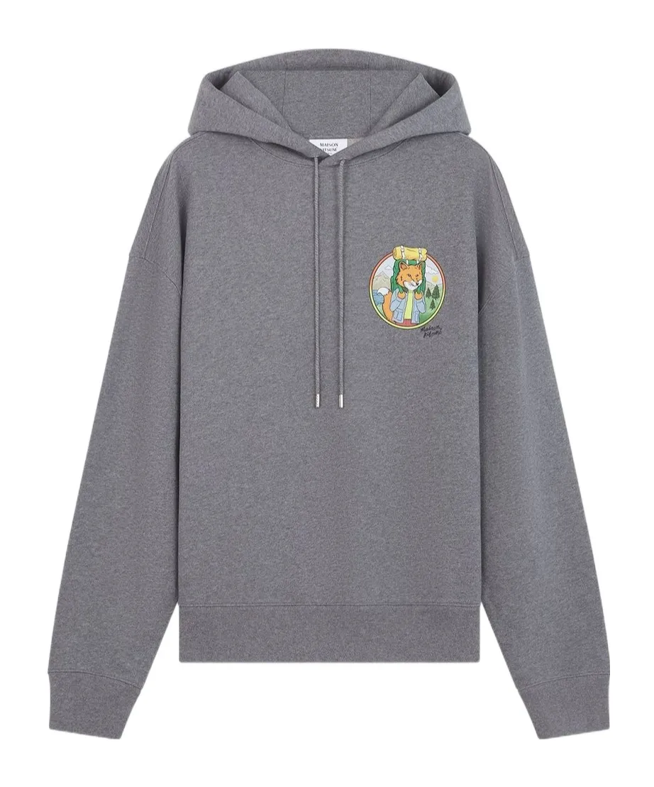 Rambling Fox Printed Drawstring Hoodie