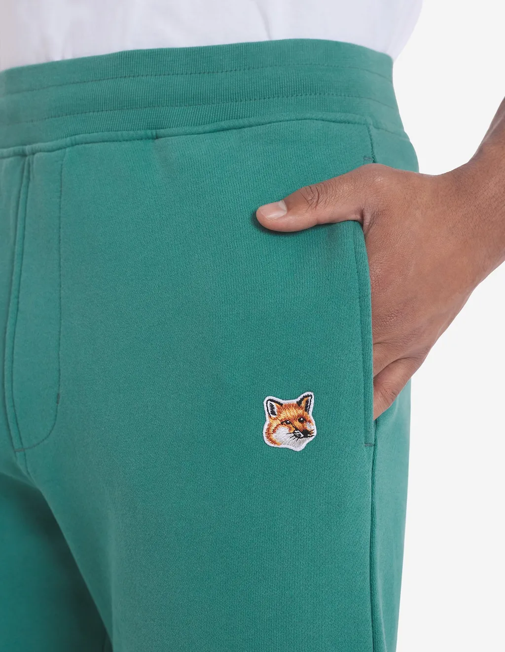 Fox Head Patch Elastic Waist Jogging Pants
