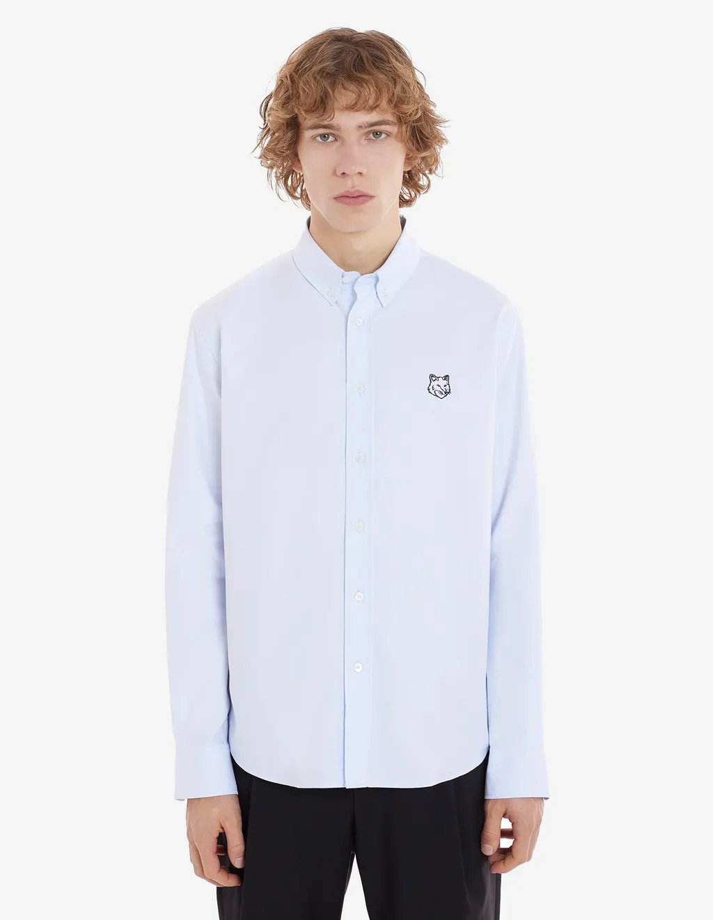 Fox Head Embroidered Long Sleeved Shirt