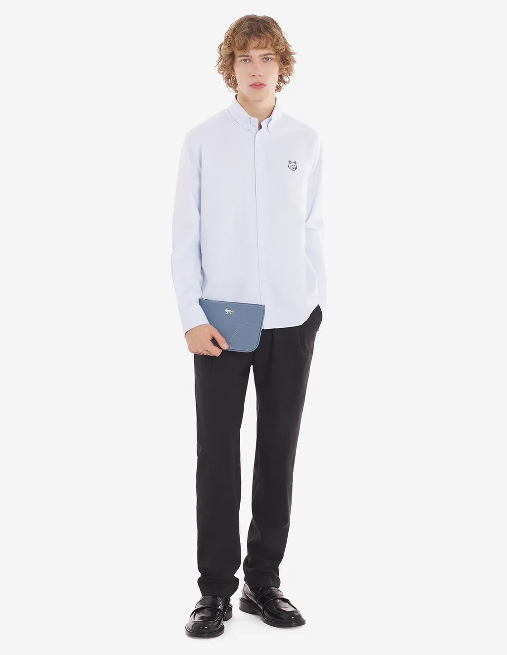 Fox Head Embroidered Long Sleeved Shirt