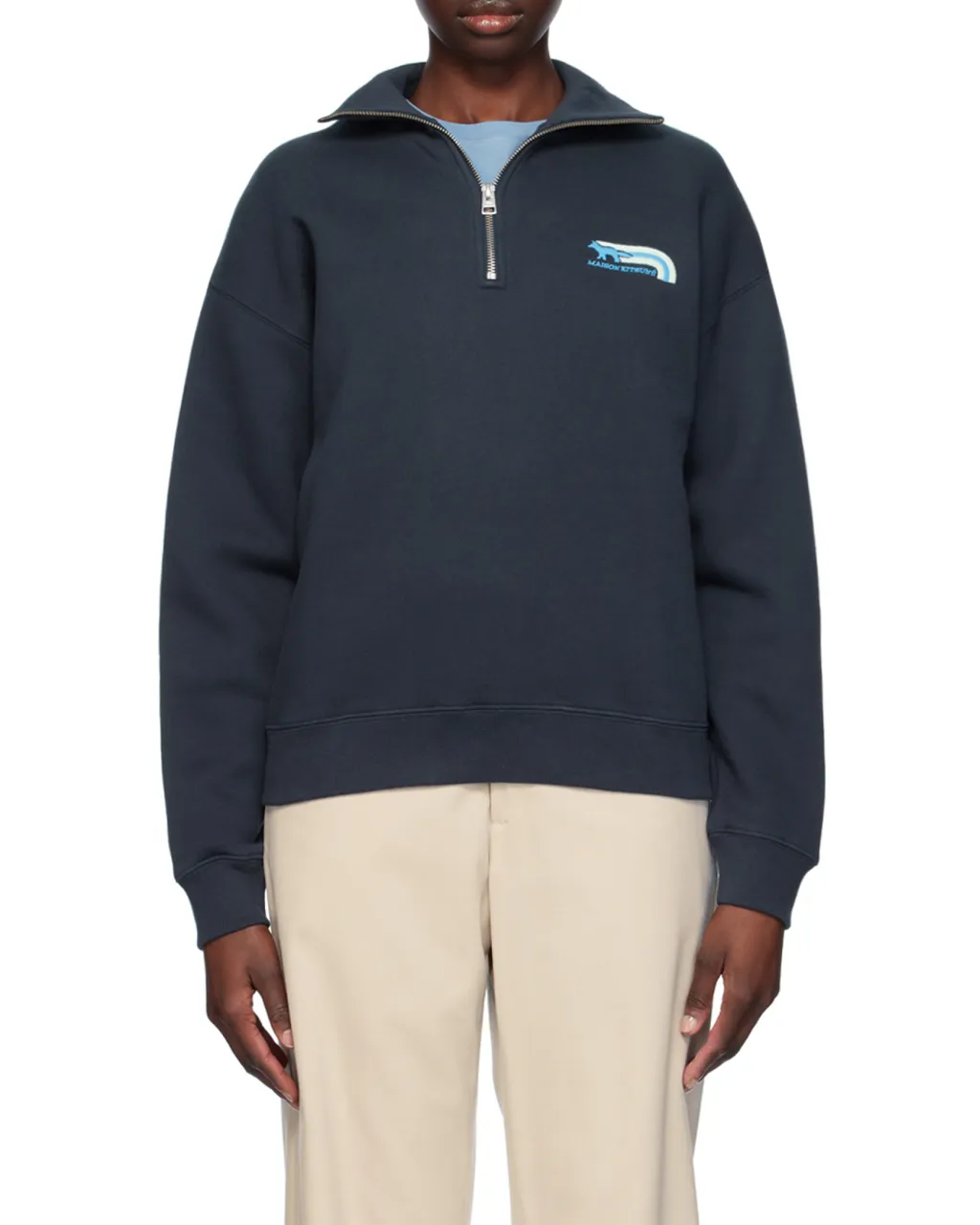 Logo Printed Half-Zip Sweatshirt