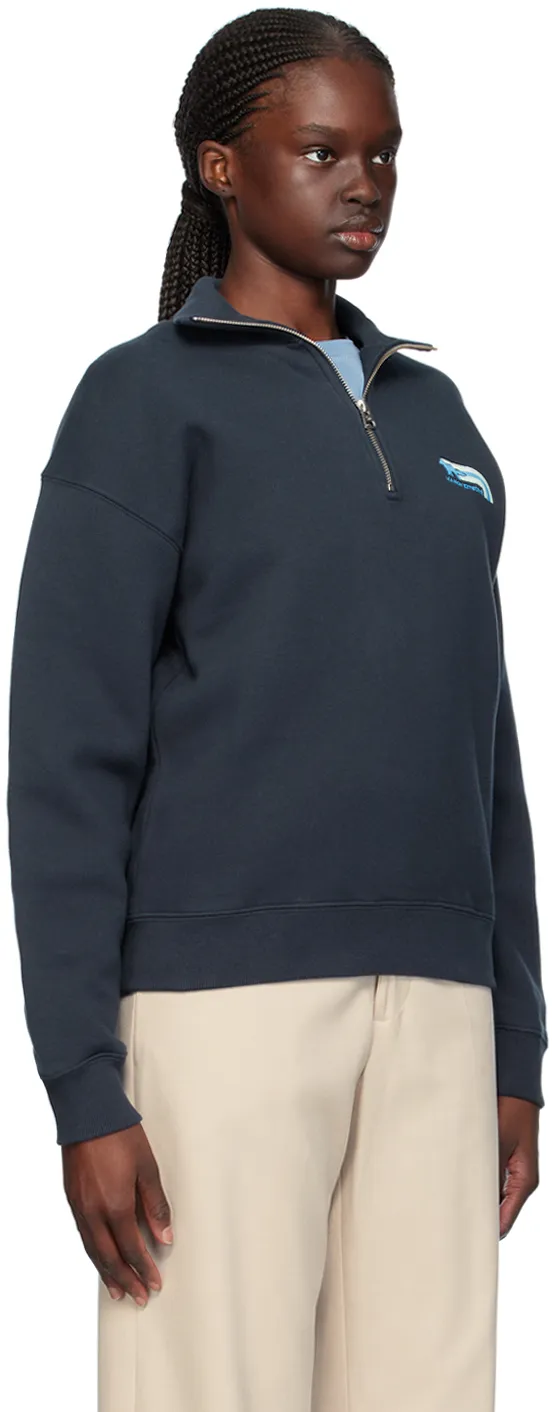 Logo Printed Half-Zip Sweatshirt