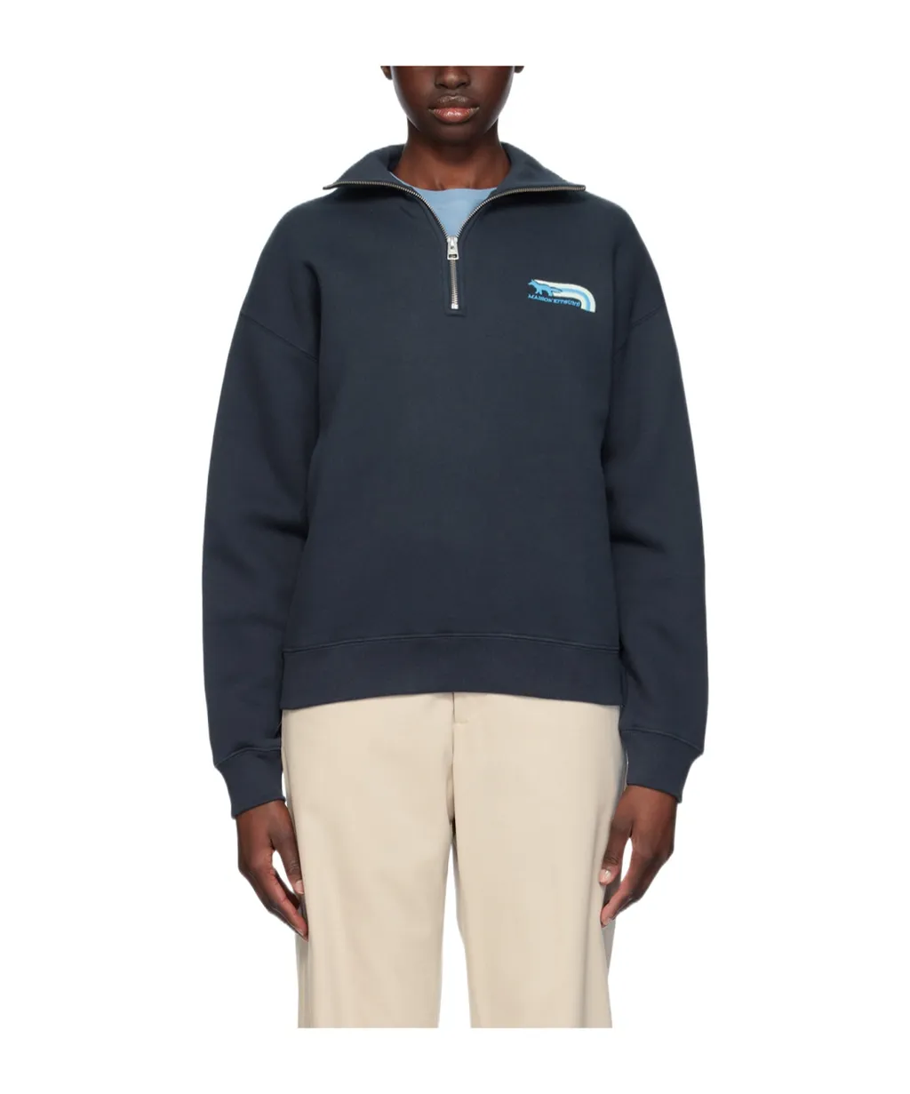 Logo Printed Half-Zip Sweatshirt