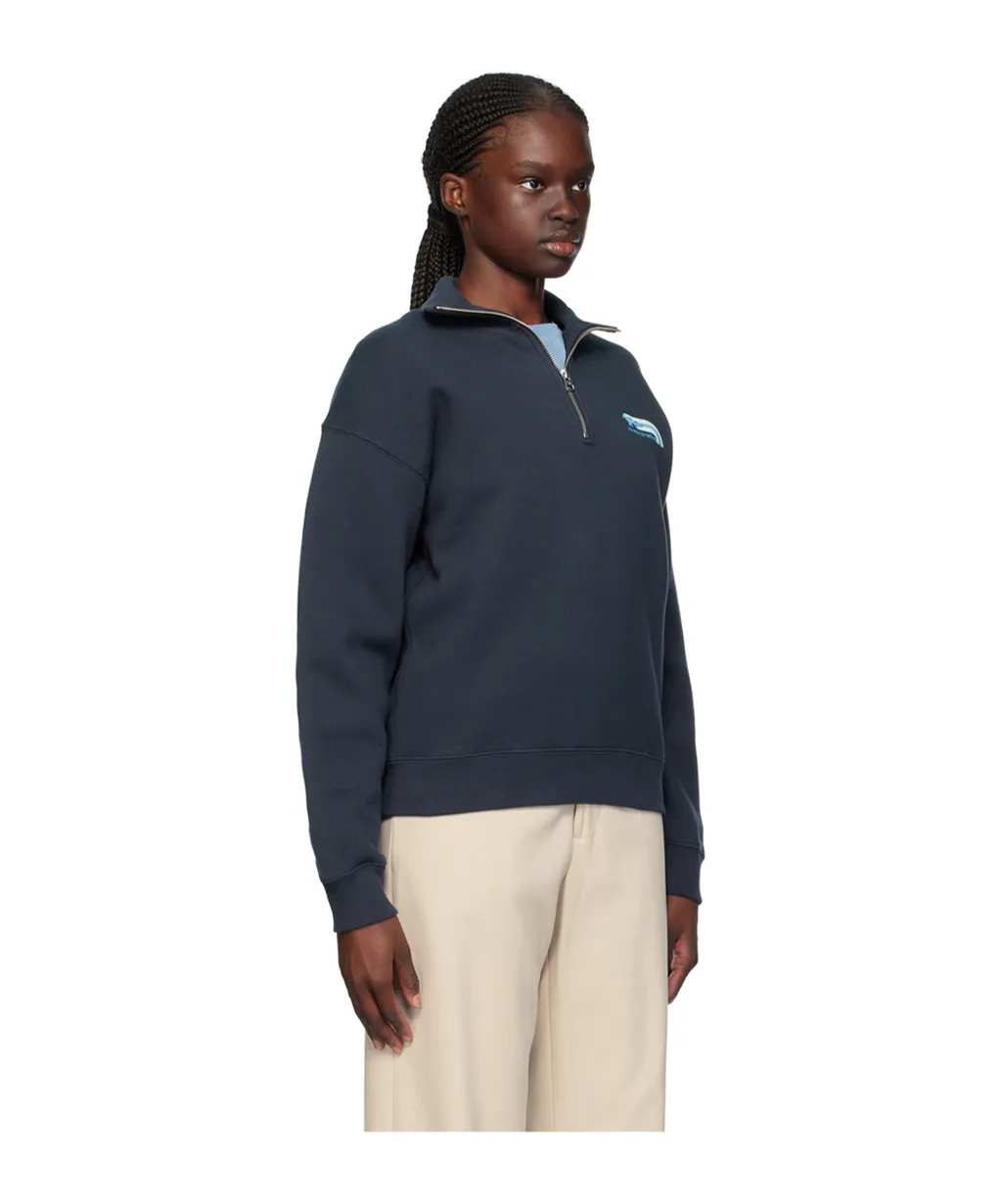 Logo Printed Half-Zip Sweatshirt
