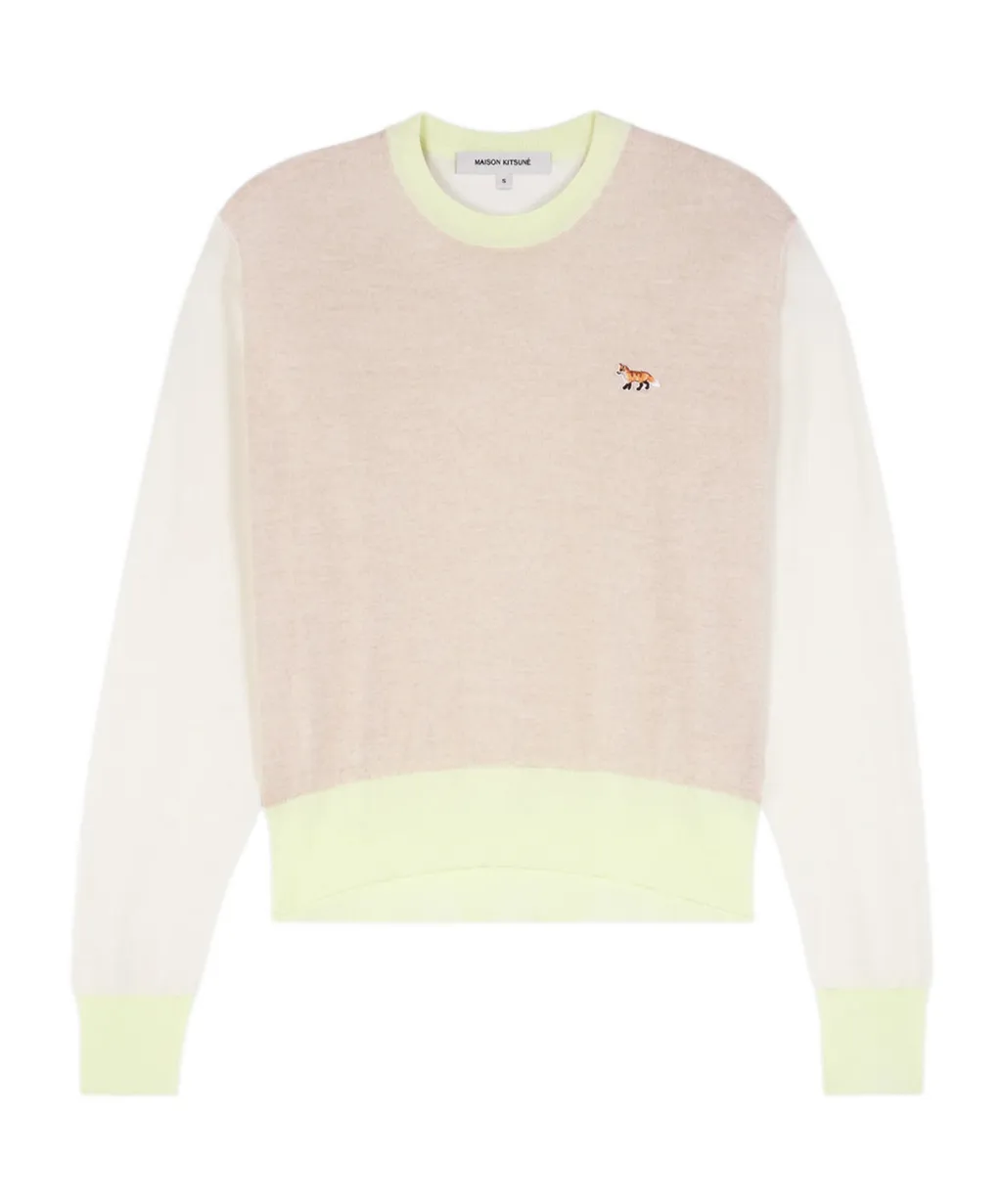 Wool Round-Neck Long-Sleeve Sweater