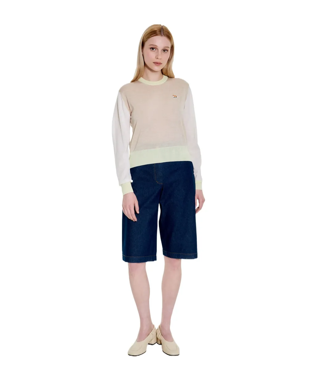 Wool Round-Neck Long-Sleeve Sweater