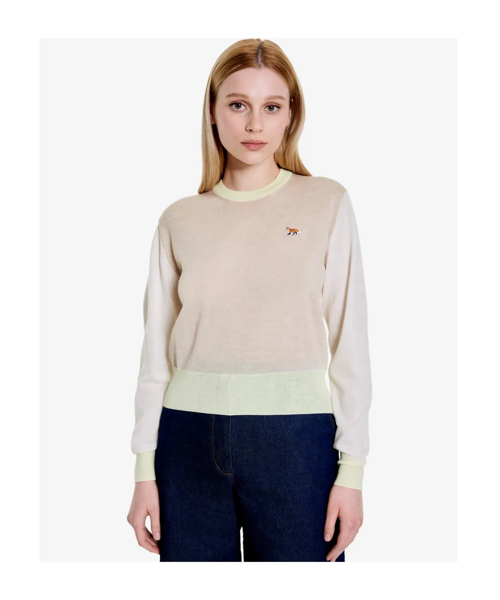 Wool Round-Neck Long-Sleeve Sweater