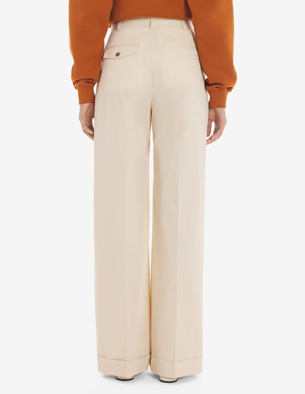 Logo Embroidered Wide-Leg Trousers