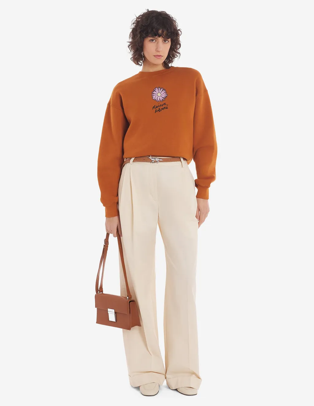Logo Embroidered Wide-Leg Trousers