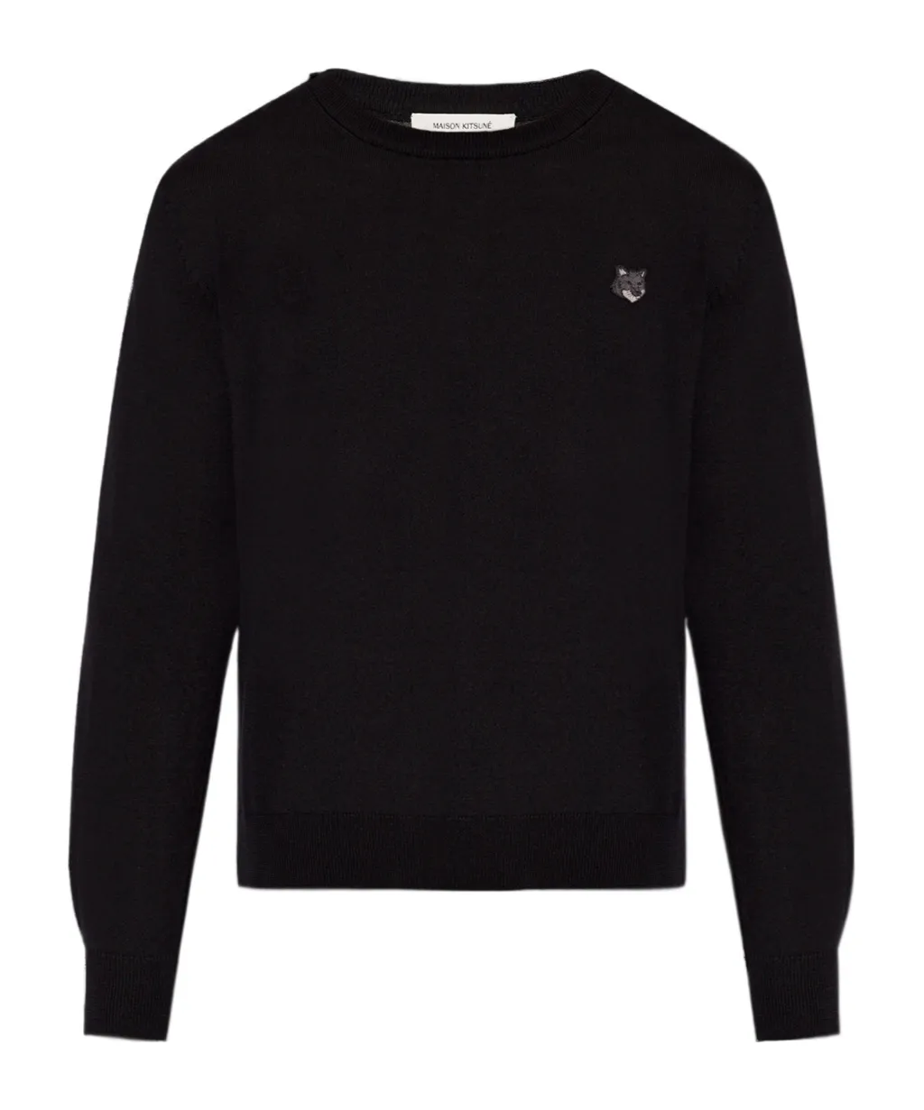 Bold Fox Head Patch Knitted Jumper