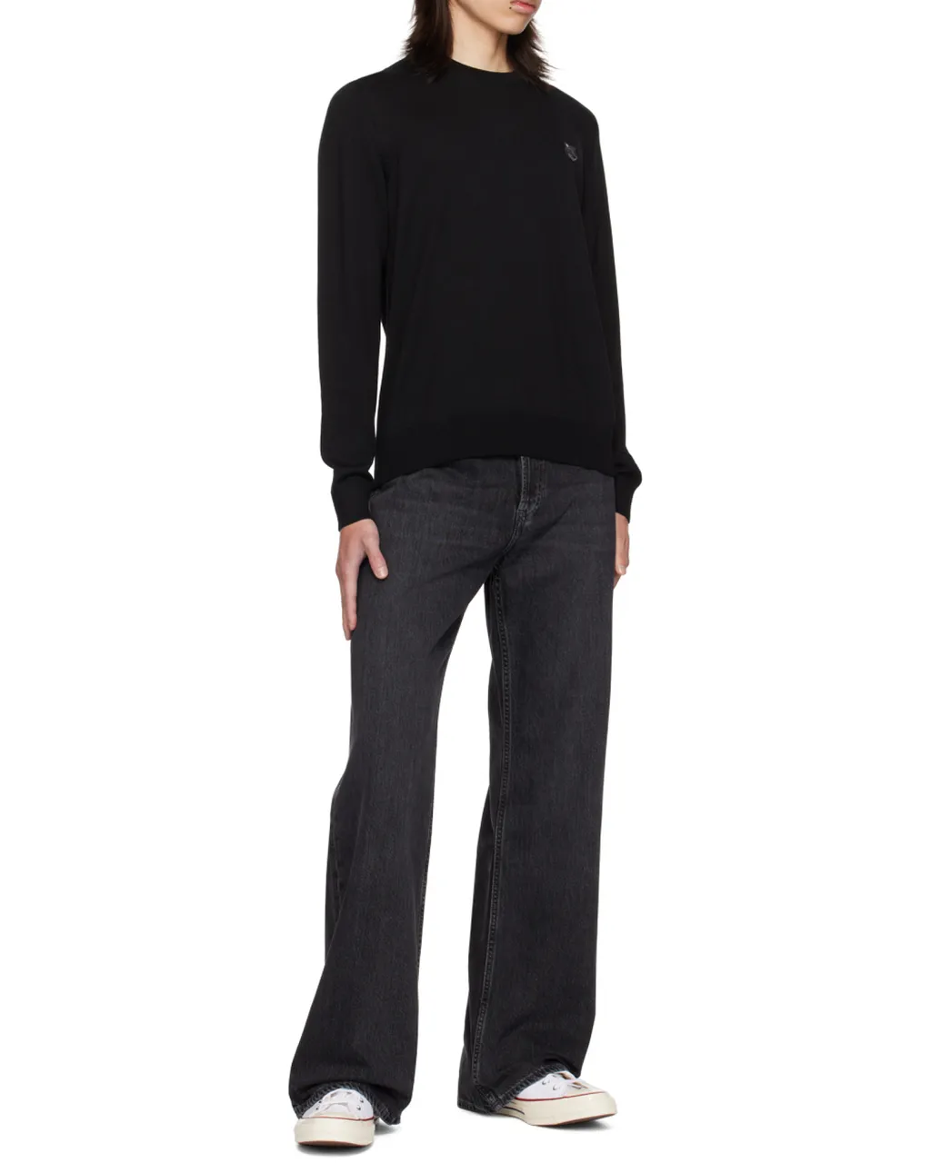 Bold Fox Head Patch Knitted Jumper