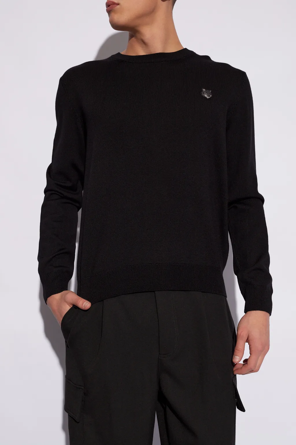 Bold Fox Head Patch Knitted Jumper