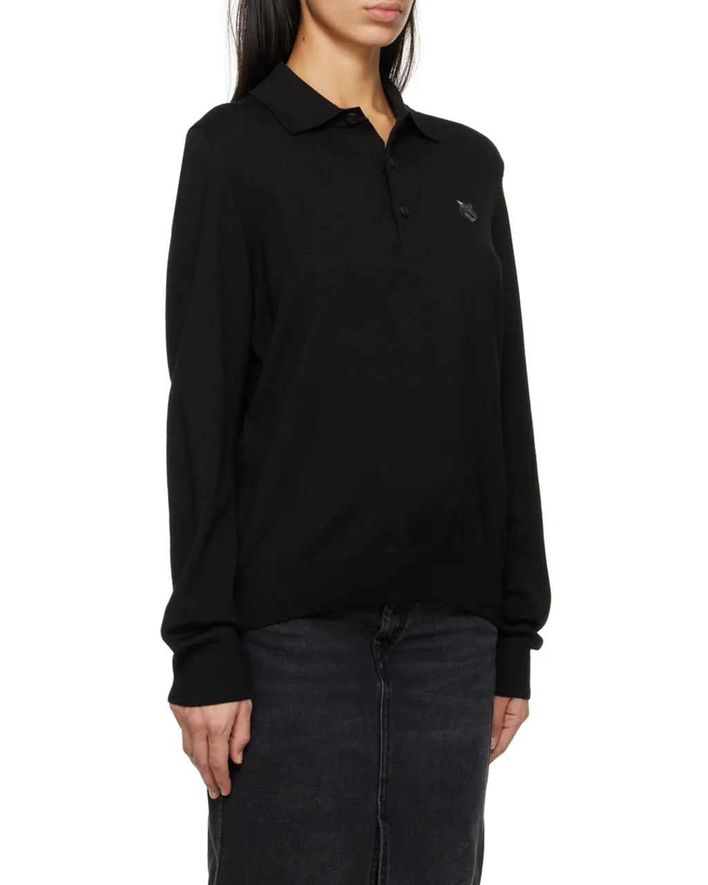 Fox Head Patch Fine-Knit Polo Shirt