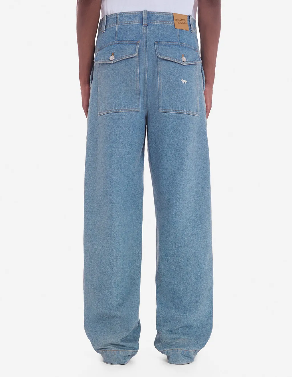 Fox Embroidered Wide-Leg Jeans