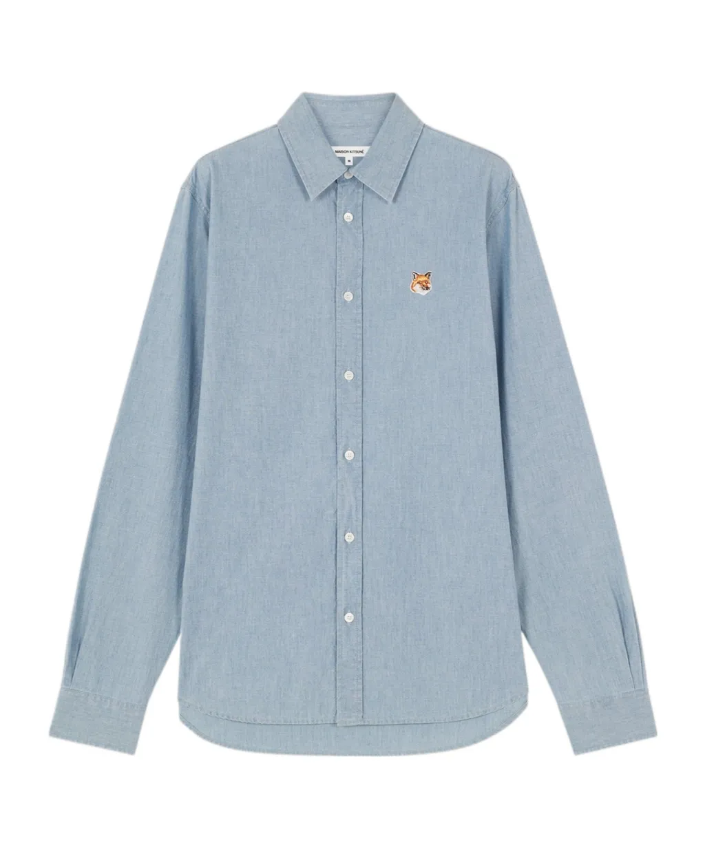 Fox Head Patch Denim Shirt