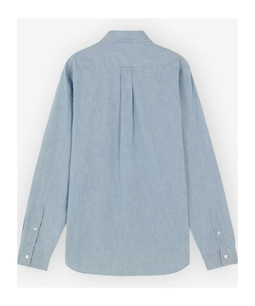 Fox Head Patch Denim Shirt