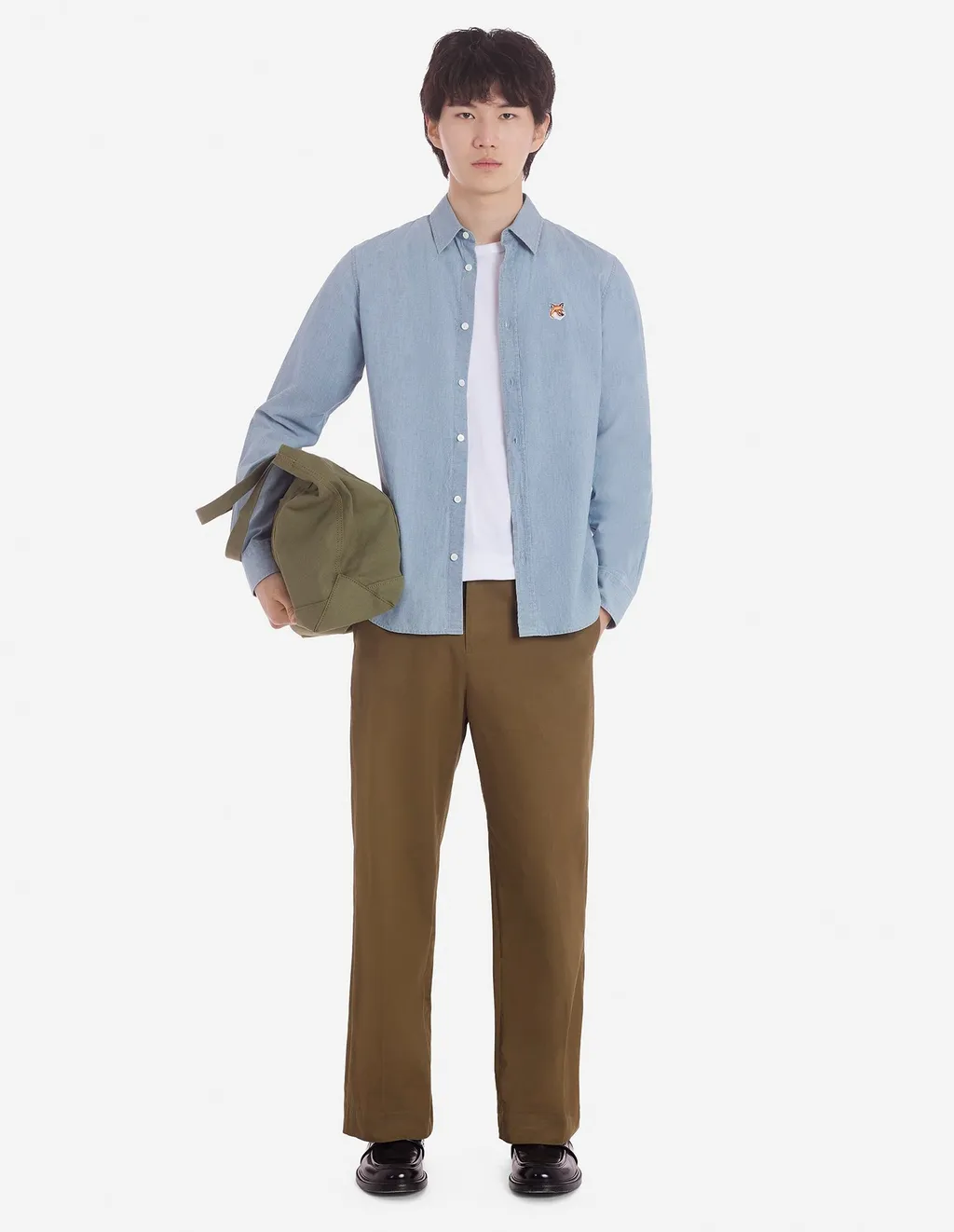 Fox Head Patch Denim Shirt