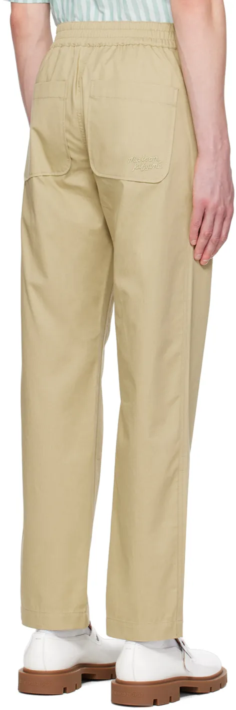 Logo Embroidered Straight-Leg Trousers