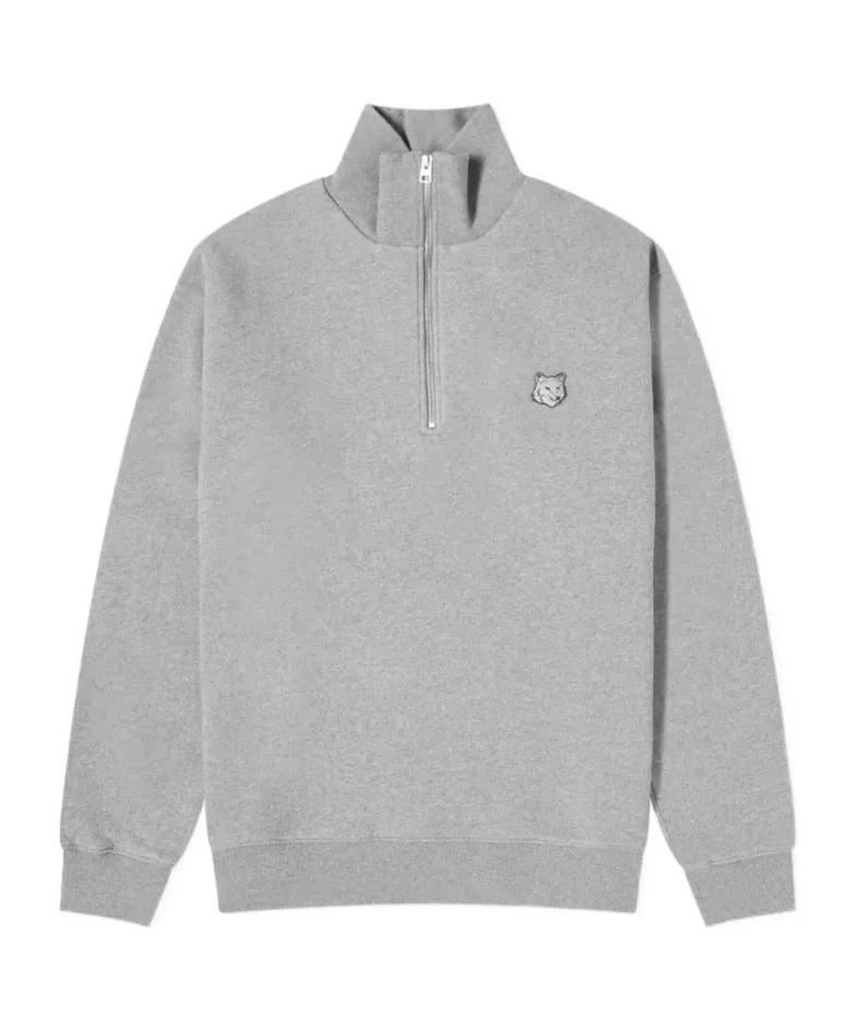 Bold Fox Head Patch Half Zip Sweatshirt
