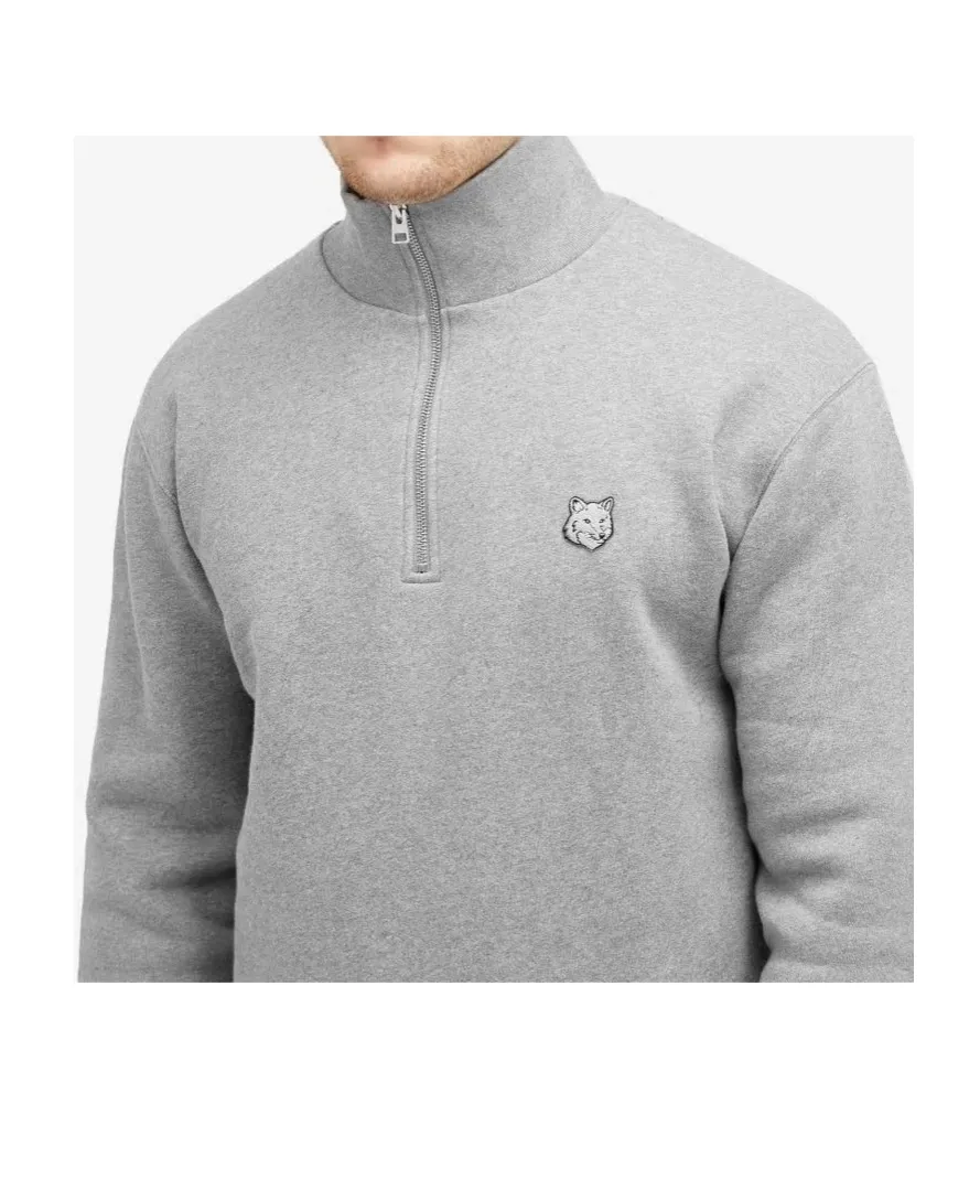 Bold Fox Head Patch Half Zip Sweatshirt