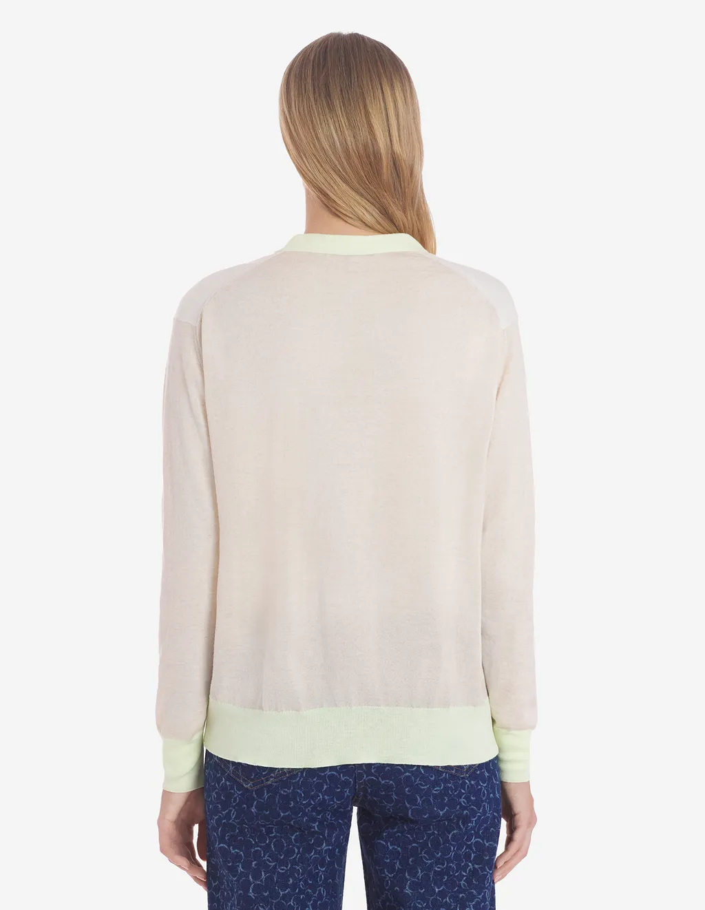 Baby Fox Patch Color Block Knit Cardigan