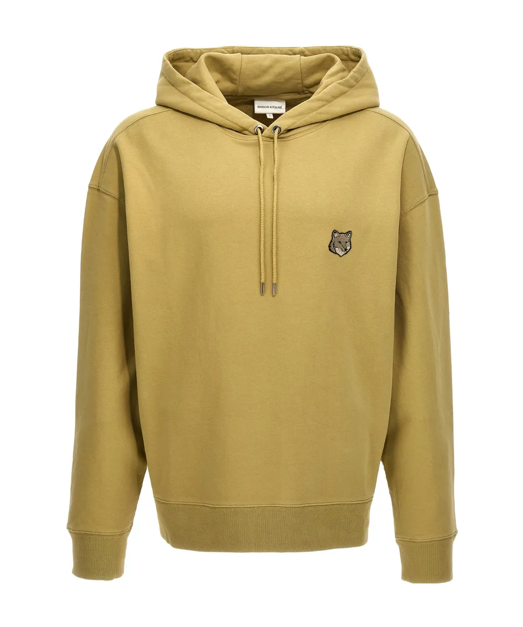 Bold Fox Head Patch Drawstring Hoodie