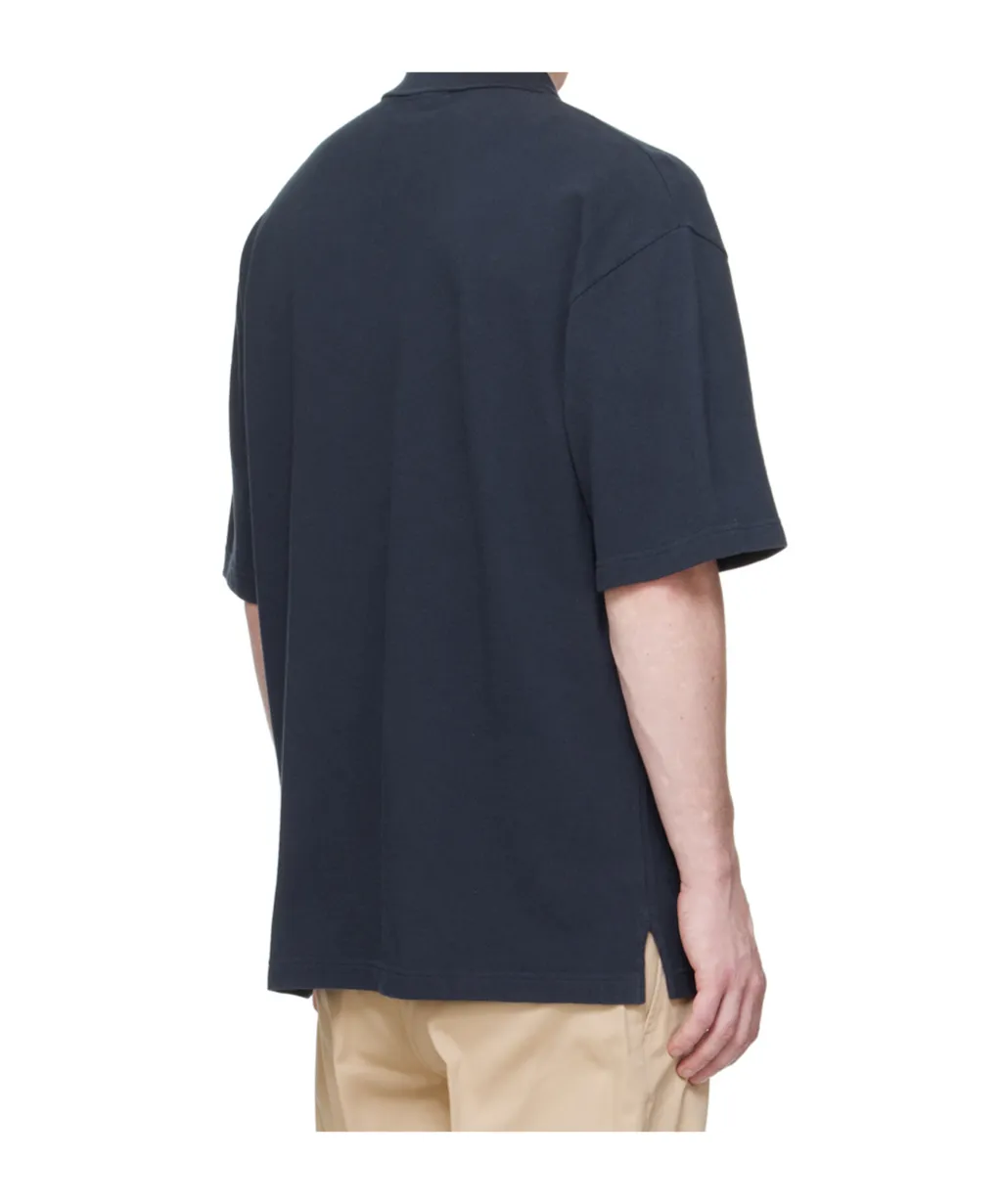 Bold Fox Head Patch Oversized Polo Shirt