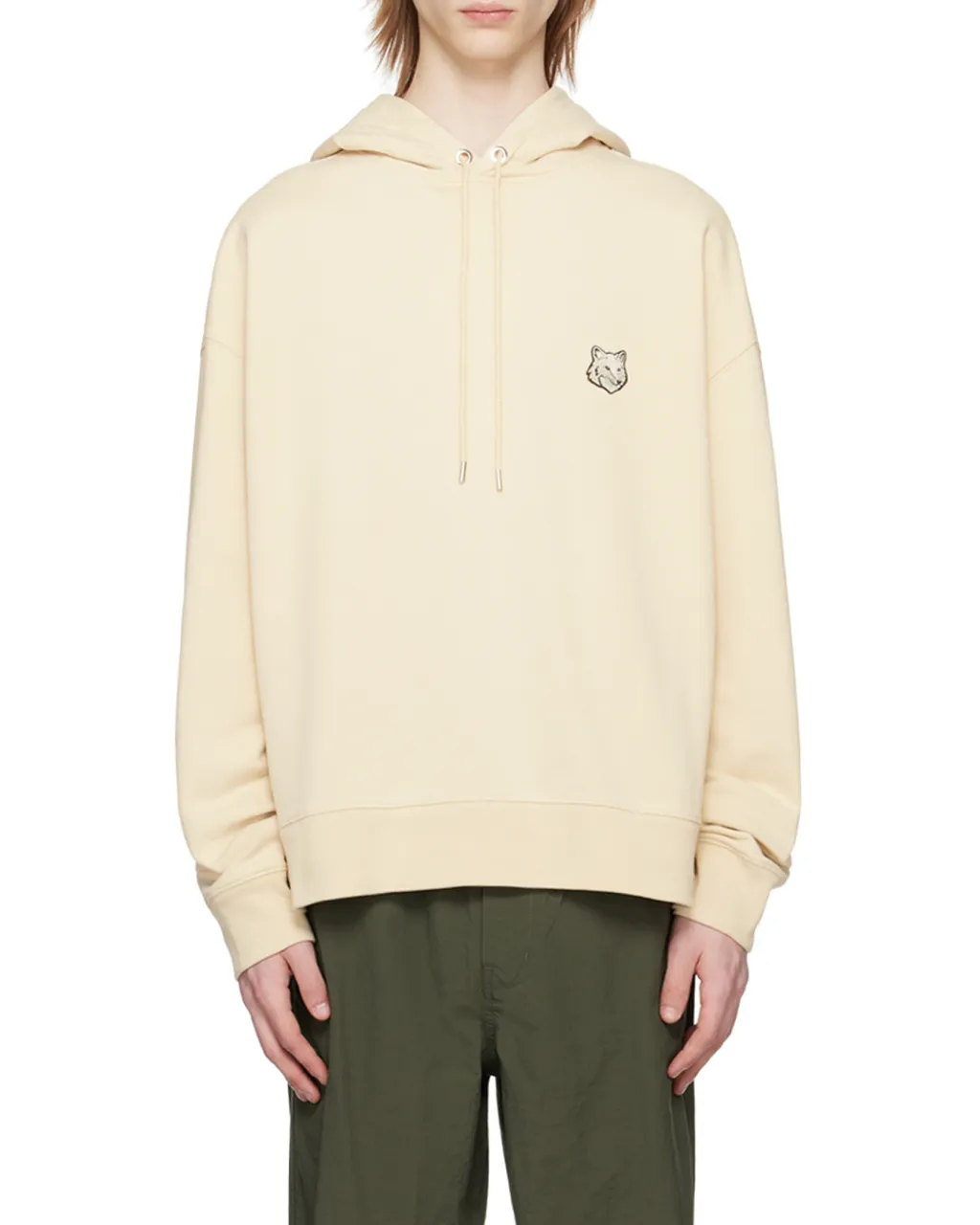 Fox Head Patch Drawstring Hoodie