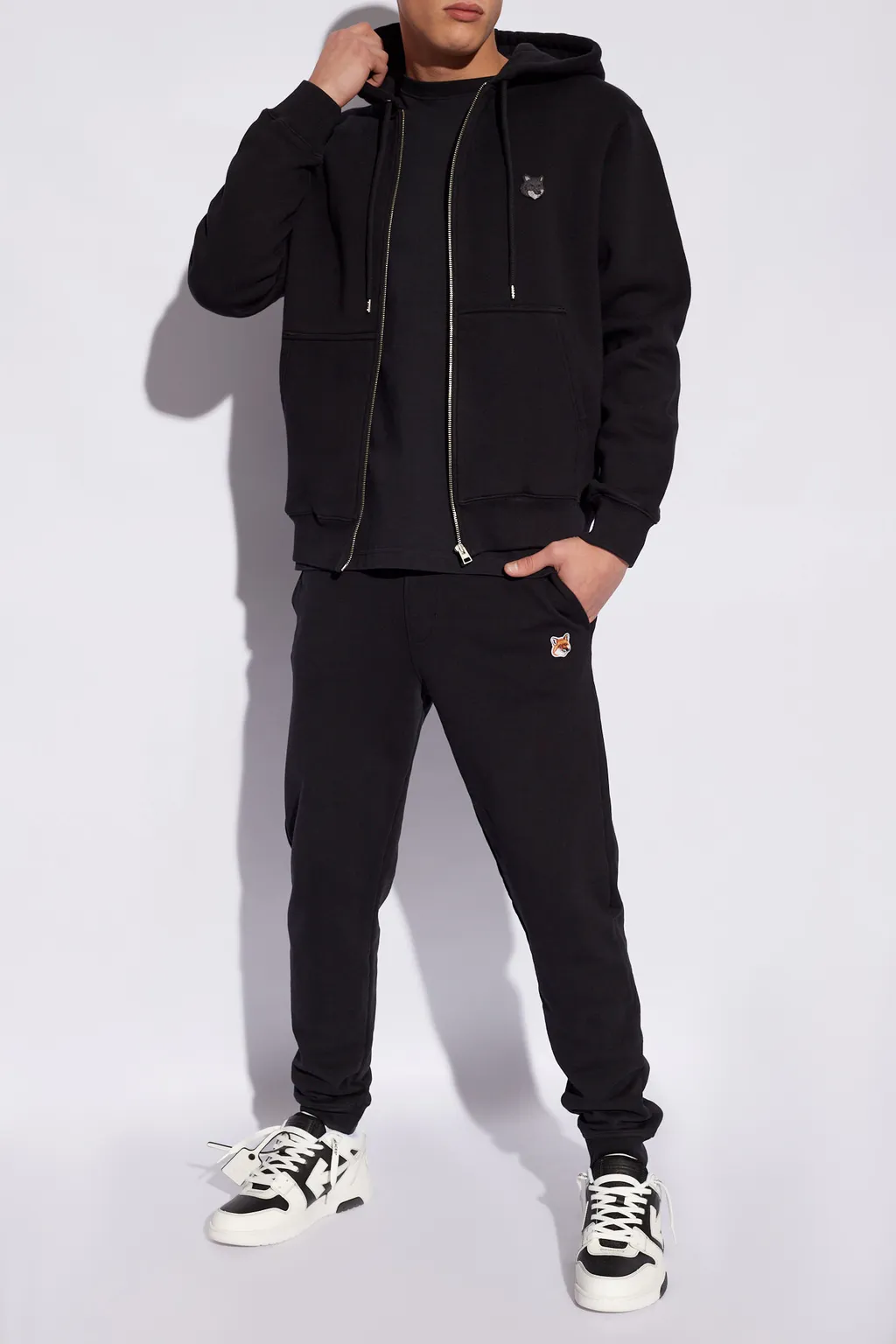 Fox Head Patch Elastic Waist Jogging Pants
