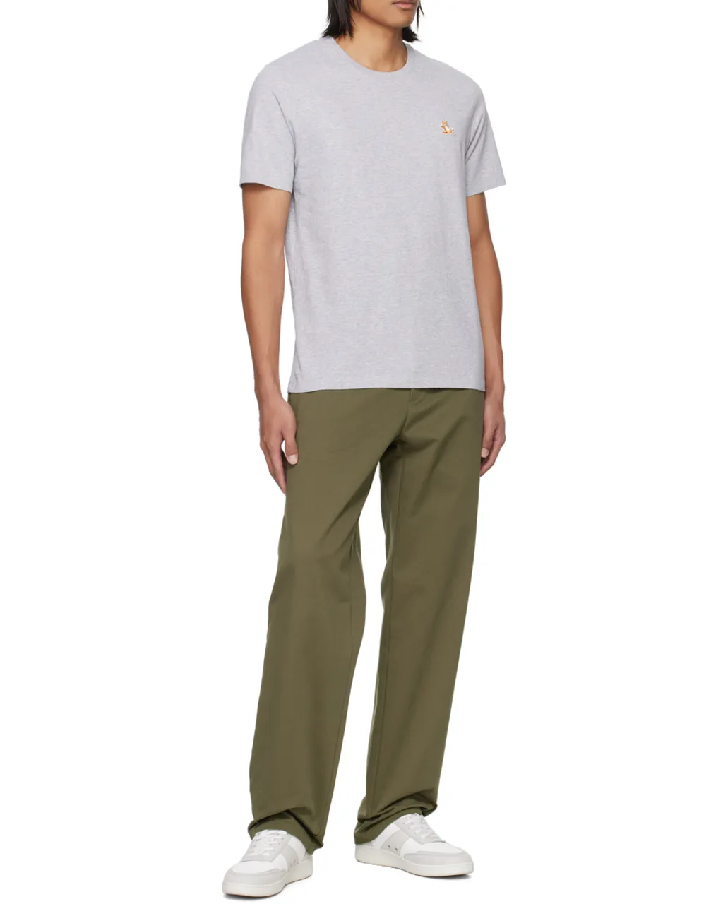 Chillax Fox Patch Crewneck T-Shirt