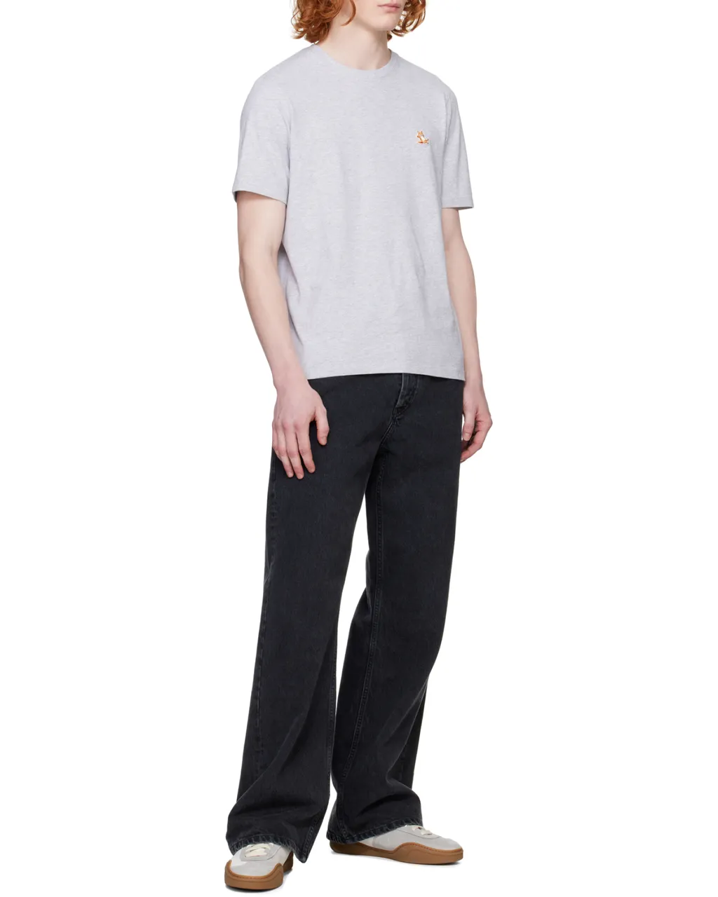 Chillax Fox Patch Crewneck T-Shirt